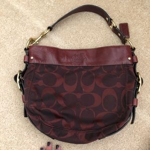 Maroon coach purse